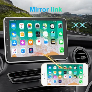 1Din Android 10-инчов автомобилен мултимедиен плейър Универсален Автомобилен стерео Радио GPS IOS/Android-рефлексен линк За Nissan, Hyundai Kia