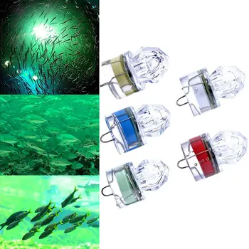 1бр Мини-ABS-led водоустойчива риболовна стръв, леки примамки за риболов на калмари, стръв за дълбок спад, Подводен стръв за риба, лампа Зелен синьо