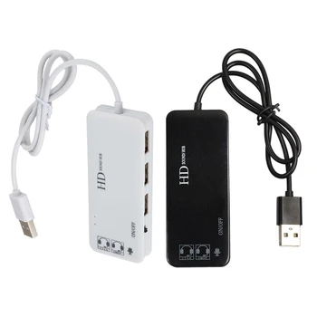 2 елемента 3-портов хъб USB 2.0 външна звукова карта с канал 7.1 Ch, слушалки, микрофон, адаптер за PC - бяло и черно