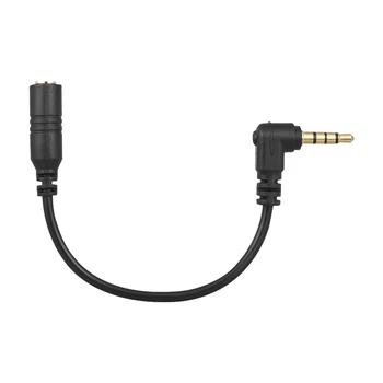3,5 mm 3 щифта конектор TRRS с 4-полюсным конектор под прав ъгъл от 90 градуса Кабел-адаптер за микрофон Аудио-Стерео микрофони конвертор