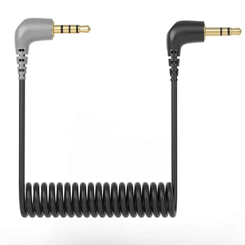 3.5 мм кабел-адаптер за микрофон TRS-TRRS, за iPhone, смартфон, Rode, VideoMic (черен)