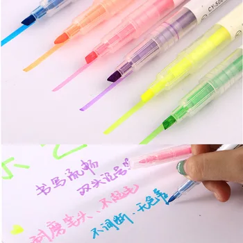 6 Комплекта 1 комплект = 6 пръчки на Едро, бицепс два цвята луминесцентна дръжка, Комплект графити-маркери химикалки, 6 цветни Детски студентски материали