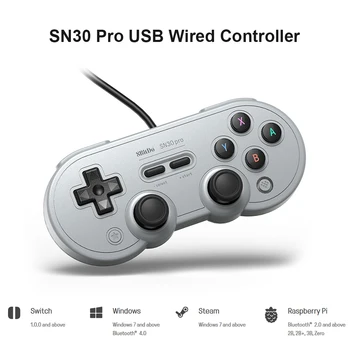 8 Bitdo SN30 Кабелна Геймпад на USB Vibration Clear Контролер за Switch КОМПЮТЪР Raspberry Pi Steam Игрова Конзола Разрушаване на Джойстика