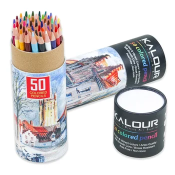 KALOUR 50/75/123 Набор от Цветни Моливи Lapices Маслени Принадлежности За Рисуване С острилка ви За Моливи Студентски Професионална Писалка За Рисуване
