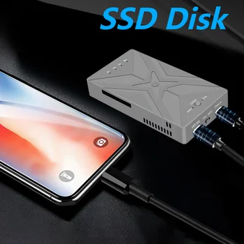 RAID SSD Диск Type-C USB 3.2 M. 2 NVME M2 SSD Калъф с две Отделения за твърдия диск, Gen 2 20 gbps Корпус твърд диск за настолен компютър