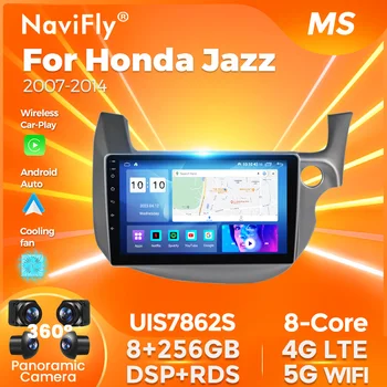 Авто плеър с Android 12 За Honda Jazz 2 GG 2008-2014 Fit 2 GE 2007-2014 Навигация Мултимедиен дисплей Безжична Carplay 2Din