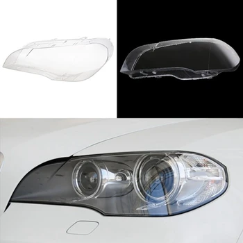 Автомобилна Прозрачен капак на обектива фарове, работа на смени капака на корпуса на крушката на светлината за BMW X5 E70 2008-2013 Ляво