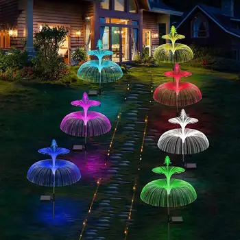 Водоустойчив слънчева светлина двуслойни дизайн, Слънчева светлина във формата на медузи, Атрактивни водоустойчив слънчева светлина, лампа във формата на звезда под формата на медуза на двора