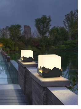 Новият китайски стил колони главоболие лампа открит водоустойчив градински лампа открит тревата, лампа, градински порти на оградата лампа