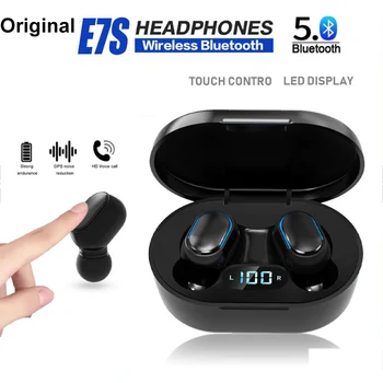 Оригиналната Безжична Bluetooth Слушалка E7S TWS с Микрофон и led Дисплей, Слушалки за iPhone Xiaomi TWS, Bluetooth Слушалки, Нови