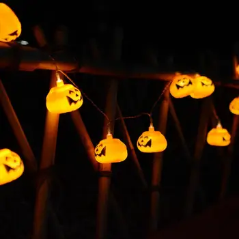 Осветителни тела 2 м/за партита на закрито, върху Хелоуин, супер ярки висококачествени led декоративни аксесоари за Хелоуин, гирлянда от тиквен фенер