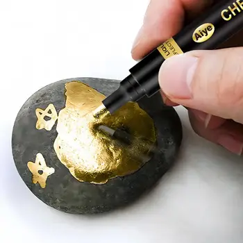 Перманентная Метална течна боя Дръжки за художествени проекти със собствените си ръце Огледален хром маркер златен сребърен бронзов цвят