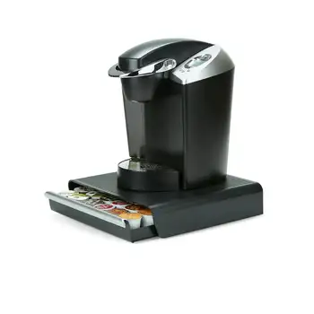 Плъзгащо се чекмедже за кафе на шушулки в една порция, 13,19x12,91x2,83 инча, черен