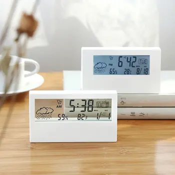 Прозрачен модел, Електронен часовник с аларма, Термометър, Творчески изглаждат време на дисплей, Светлинен Малък будилник