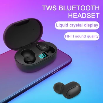 Слушалки E6S TWS Bluetooth 5.0, стерео слушалки True Wireless, ушите, слушалки, 