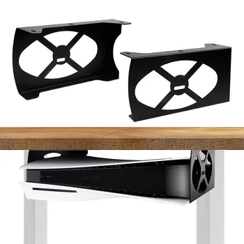Титуляр под масата за PS5, Стелт-планина, което е съвместимо с конзола PS5 Disc & Digital Edition, Спестявайки пространство Поставка за лесна инсталация Черен