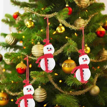 Украса за Коледната елха, Висящи вечерни украса, глог, Малък снежен човек, красива висулка, Коледна плат