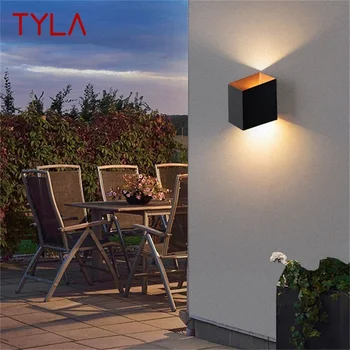 Улично осветление стена TYLA Square, модерна водоустойчива led проста лампа за дома, Веранди, тераси, Вила